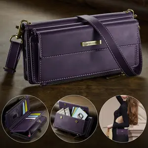 Crossbody, Faux Leather Crossbody, multifunctional leather with multiple card slots, wallet holder, shock-absorbing phone case, Samsung Galaxy S26 S25 S24 Ultra Plus S25EDGE compatible with wireless charging, long shoulder bag with long rope and