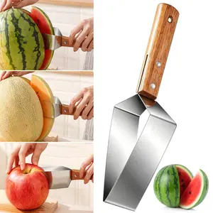 Triangle Watermelon Slicer, Essential Wooden Blade Fruit Cutter for Watermelon, Cantaloupe, Honeydew – The Perfect Summer Kitchen Gadget for BBQ & Party
