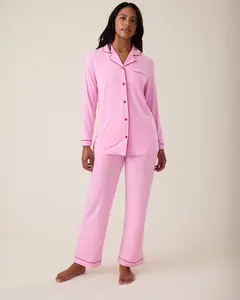 Clea Bamboo Long Sleeve Pajama Set | Bubblegum