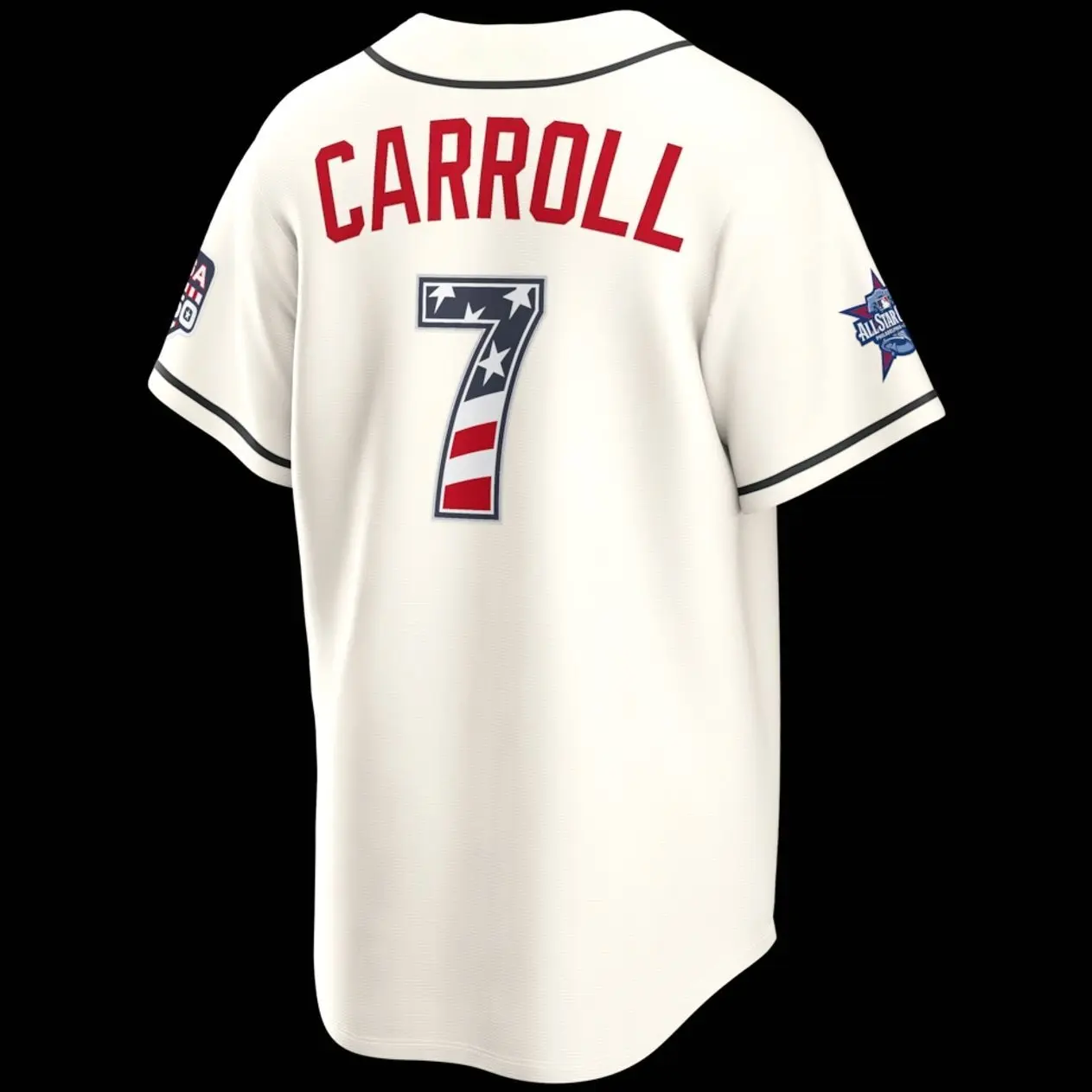 Unisex Baseball 2026 Arizona Carroll 7 Jersey 2026 All-Star Edition Stars & Stripes Cream Stadium Jersey