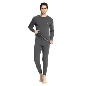 Plush Fleece Lined Mid-Neck Thermal Underwear Set For Men Enhanced Warmth With Double Layer Cold Protection All Season Comfort