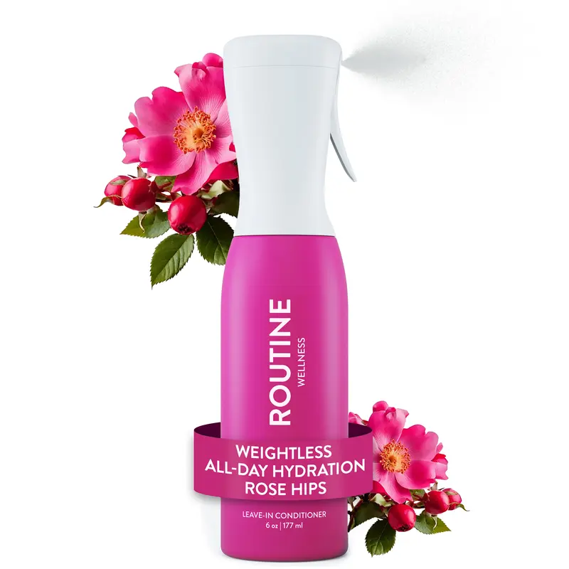 Routine Wellness Leave In Conditioner Spray for Women, Lightweight Hair Detangler Spray, Frizz Control, Moisturizing Hair Care for Dry Damaged Hair, Softness, Smoothness and Shine, 6 oz