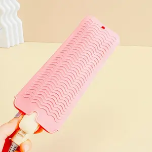 Silicone Curling Iron Heat Resistant Bag, Portable Hair Straightener Storage Pouch, Dual Layer Insulated Case, Travel Friendly Organizer