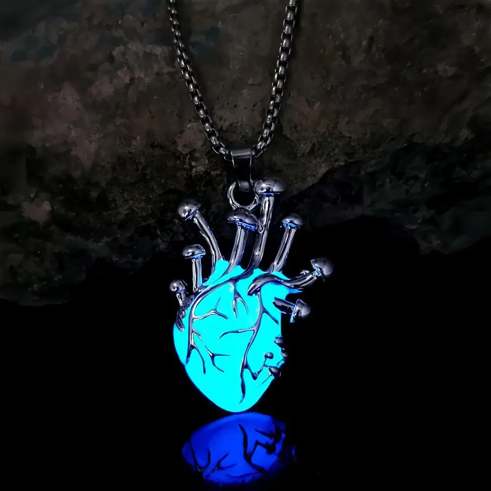Halloween Glow In Dark Human  Pendant Necklace, Fluorescent 3D Anatomical  Hip Hop Chain Gothic Party Costume Jewelry For Men Women birthstones Bubble Initial y2k accessories gifts girlfriend day summerwins streetwear statement dainty name rust prevention