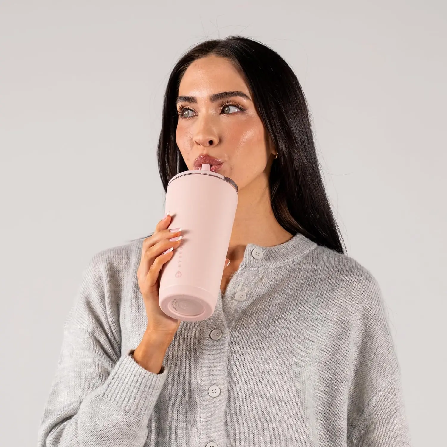 HydroJug Everyday Tumbler, Ceramic-Lined Straw Cup, Dusty Rose