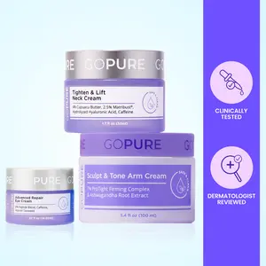 GOPURE Tighten Up Routine - Tighten & Lift Neck Cream + Sculpt & Tone Arm Cream + Advanced Repair Eye Cream