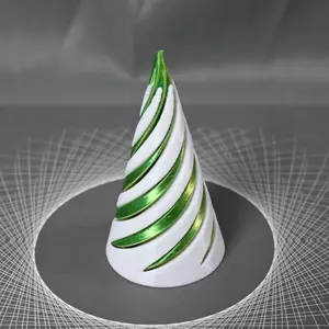 Super Spiral Cone Ornament, 3D Printed Plastic Pyramid Illusion Desktop Decoration, Mini Brain Challenge Visual Illusion Gift, Fun Optical Illusion Game