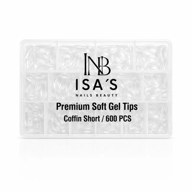 INB Premium Soft Gel Tips Coffin Short 600 PCS