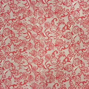 Handmade Red Floral Lace Flat Wrap