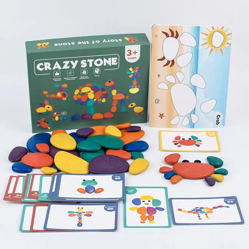 Colorful Stone Stacking Toys, 1 Set Stone Stacking Game, Educational Shape Sorters, Shape Sorting Game, Early Education Toy for Kids, Birthday Gift