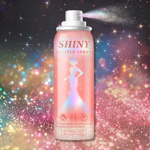 QIUFSSE 60ml Shiny Glitter Spray for Hair and Body | Holographic Silver Shimmer Spray | Quick-Drying & Long-Lasting Glow | Ultra-fine Sparkle Powder for Party, Rave & Music Festival