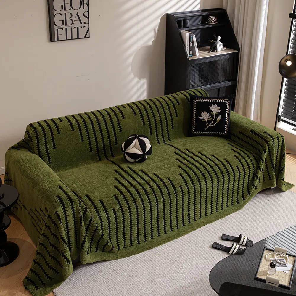Classic French Country Tassel Sofa Cover Set - Soft, Stain-Resistant, Pet-Friendly, Breathable Dustproof Sectional Sofa Slipcover, Washable Fitted Slipcovers with Removable Cushion Protector