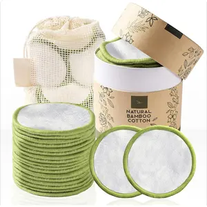 Reusable Makeup Remover Pads – 20 Pack Bamboo Cotton Rounds with Holder, Mesh Laundry Bag & Travel Pouch – Eco-Friendly for All Skin Types