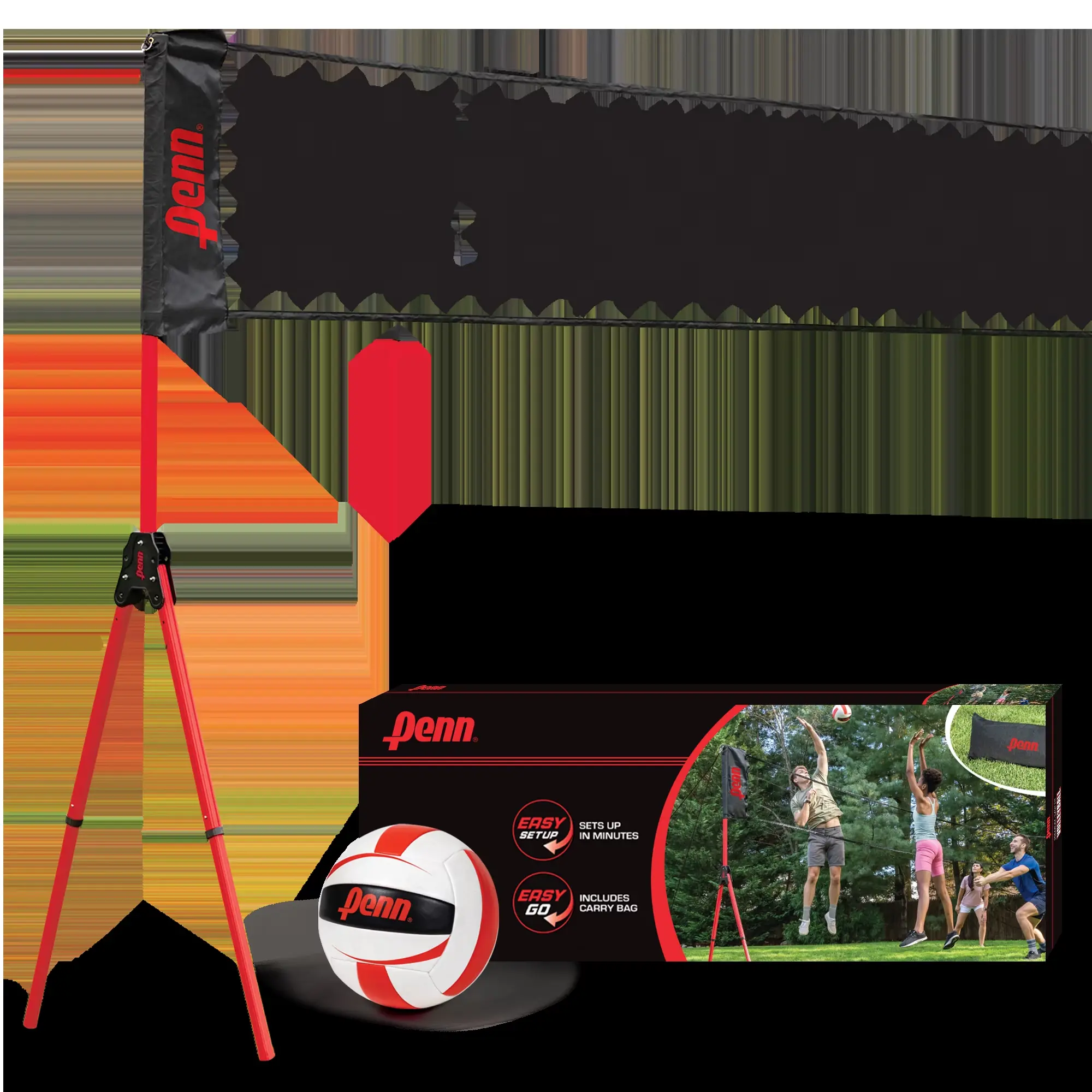 Penn Easy Fit Premium Volleyball Set, Includes Adjustable Net and Ball