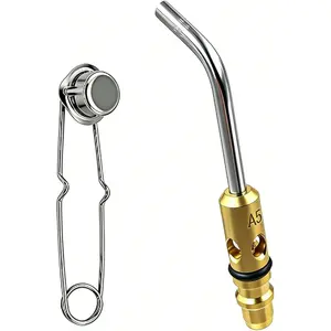 Air Acetylene Tip for Torch PLF-A5 or G-4 Handles, Tip Size 1/4", Soft Solder 3/4 to 1-1/2", Silver Braze 1/4 to 3/4", Manual Lighting, Quick Connect, Removable Orifice Screw