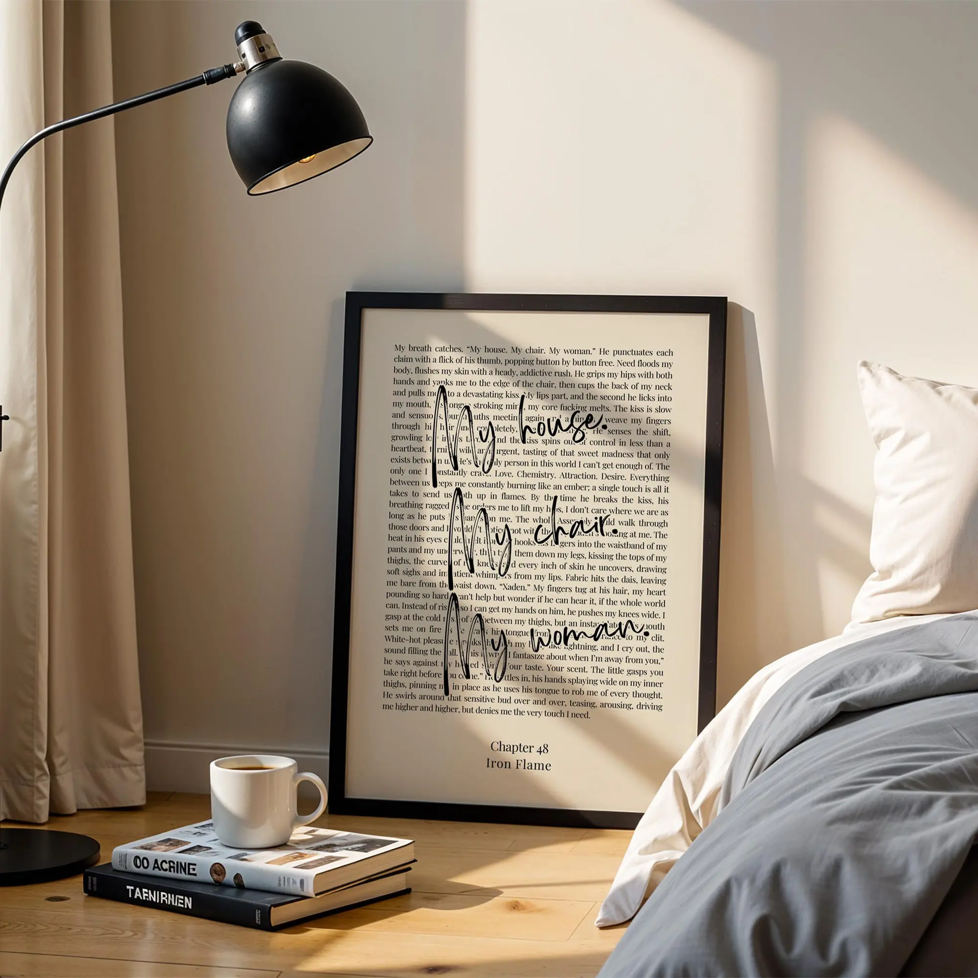 My House My Chair My Woman Iron Flame, Rebecca Yarros, 'It'S Been My Honor', Fourth Wing Quote, Book Lover, Xaden Poster