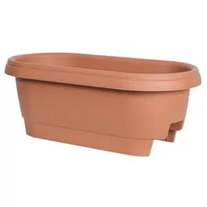 Fiskars 477241-1001 24 in. Clay Deck Rail Planter