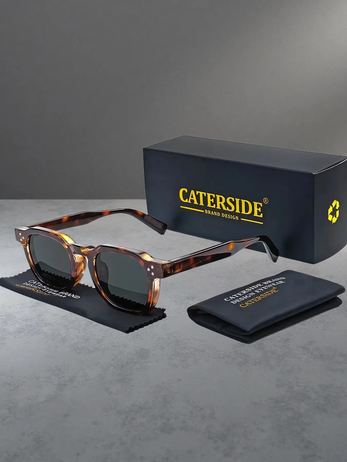 CATERSIDE Retro Round Frame Uv400 Sunglasses, Gradient Color PC Lens, Unisex Casual Style, Perfect for Beach Parties & Photography Gifts