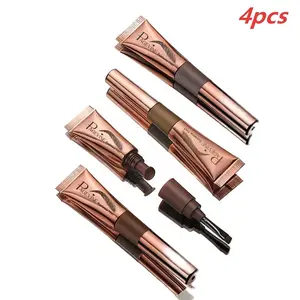 4-Pack Peel off Brow Dye, Waterproof and Sweatproof Semi-Permanent Color, Easy Natural Brow Styling, Time-Saving Beauty Solution