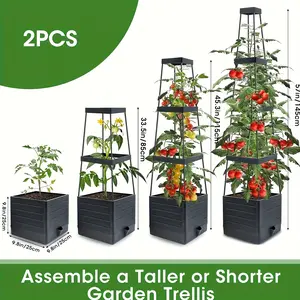 1/2 Pcs Supported Tomato Plant Support Stakes, 57 Inch Elevated Growing Frame, Self-watering Tomato Cages, Ideal for Climbing Vegetable Plants, Suitable for Garden, Greenhouse, Indoor and Outdoor Flower Pot Planting Supplies