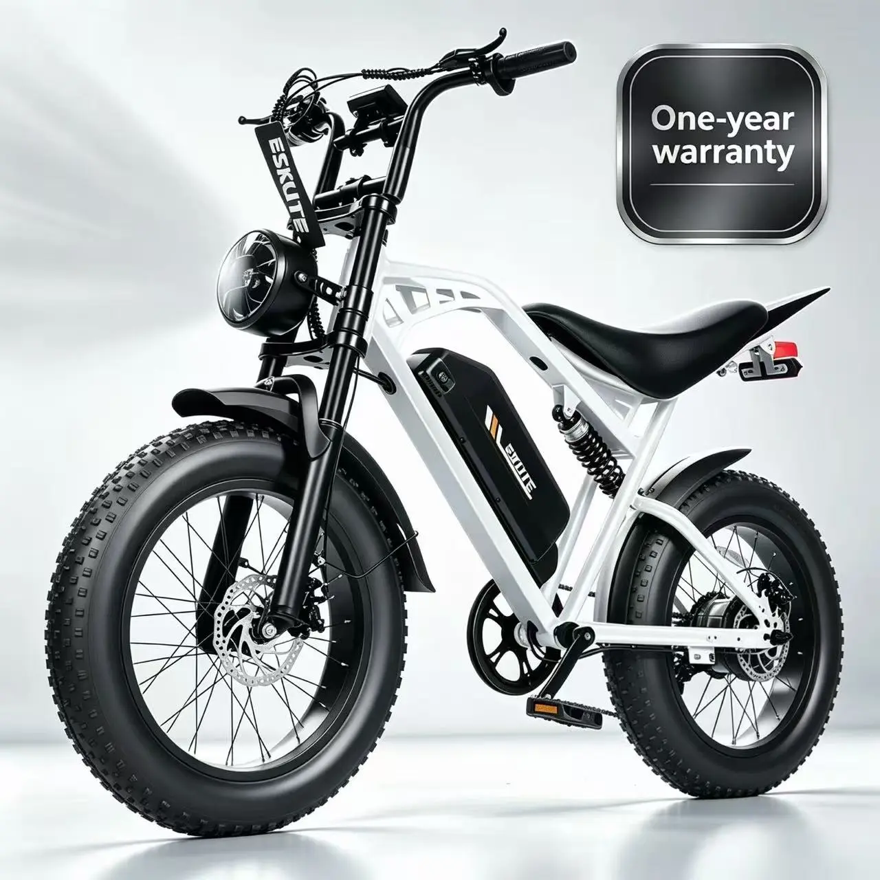 ESKUTE V200 Adult Fat Tire Electric Bike - 20"x4.0 All-Terrain Ebike with 52V 20.8Ah Battery, 80 Mi Max Range, 30-32MPH Speed, NFC Smart Unlock, Color Display, 7-Speed, Dual Suspension, Extended Seat
