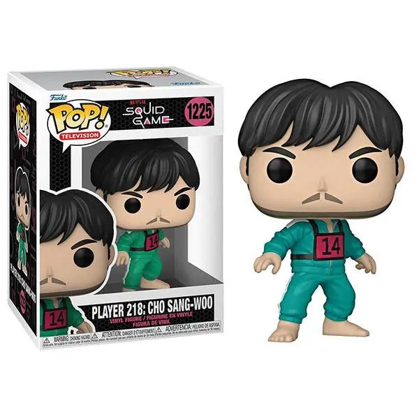 Funko Pop! Display Collectible Standard Size Vinyl Figurine - Player 218 Cho Sang-Woo (Squid Game 1225) with PopShield Protector
