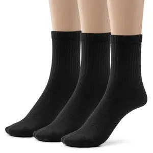 Silky Toes Boys Cotton Crew Socks with Seamless Toe, 3 Pk School Uniform Dress Socks