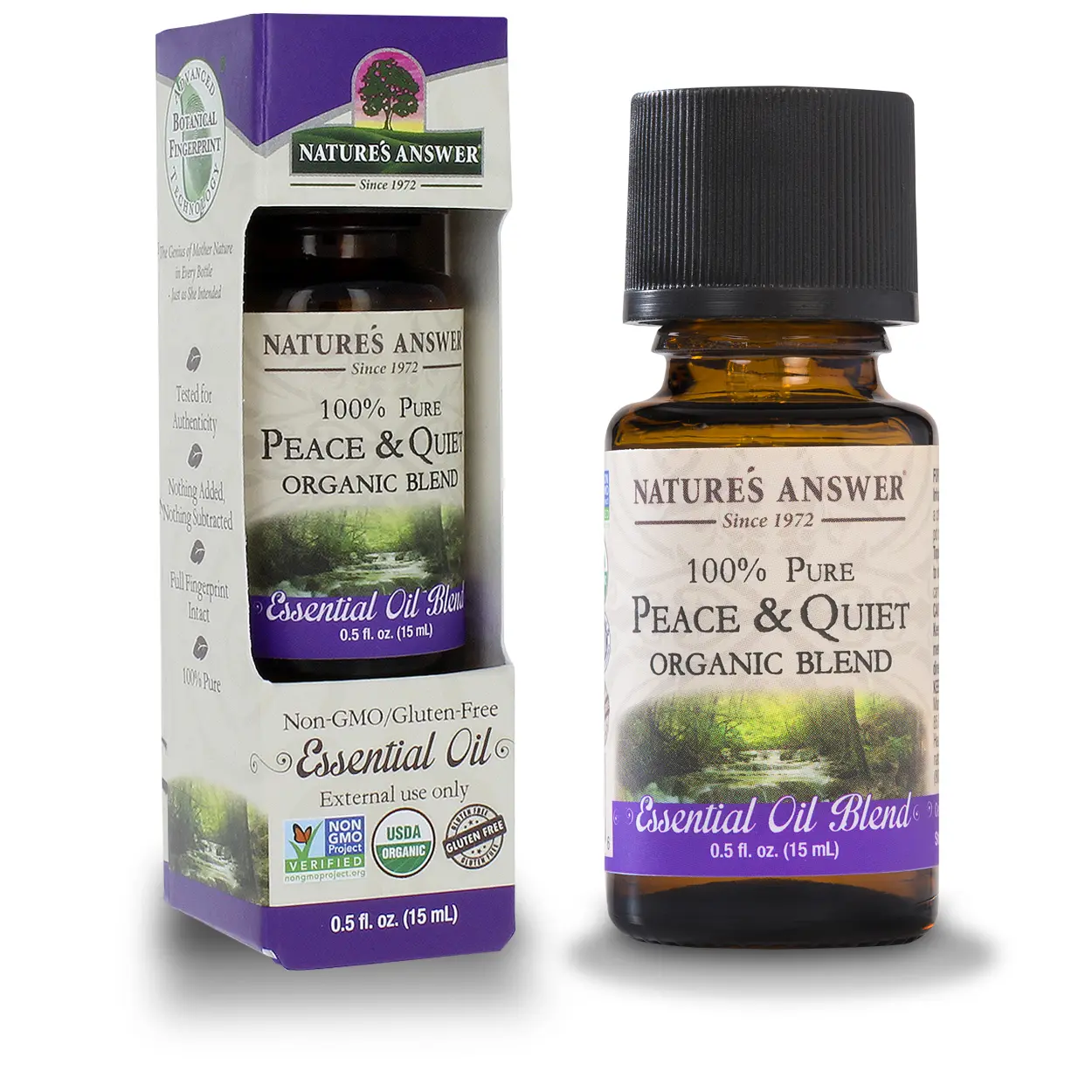 Nature’s Answer USDA Peace & Quiet Organic Blend Essential Oil, 100% Pure, 0.5 fl oz. (15ml) | Natural Aromatherapy Oil for Diffuser/Humidifier, Steam Distilled | Made in USA