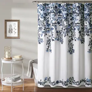 Lush Decor Tanisha Shower Curtain - Floral Print, Lightweight Design, Ideal for Freshening Up Your Bathroom