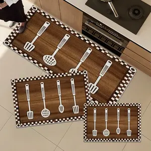 1/2/3PCS Retro Farmhouse Kitchen Floor Mat 3D Pineapple Texture Non-Slip Wear-Resistant Carpet, Easy To Clean And Machine Washable, Suitable For Kitchen, Dining Room, Bedroom, Living Room, Entrance, Bathroom Entrance, Laundry Room