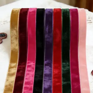 2.5cm/1 Inch Velvet Ribbon Roll, 10 Yards for Christmas Tree, Gift Wrapping, Bouquet Decoration, Wreath Making, Bow Crafting