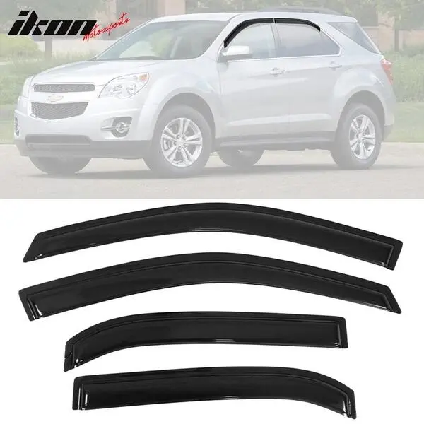 Fits 10-17 Chevy Equinox Window Visors Acrylic Smoke Vent Shade Rain Guards 4Pc