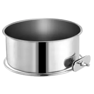 1Pc M Size Stainless Steel Dog Bowl Pets Hanging Food Bowl Detachable Pet Cage Food Water Bowl With Clamp Holder, Storage Jar