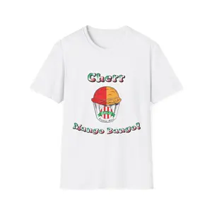 Brooklyn Mike's Cherr Mango Bango! Flavor Unisex T-Shirt for Women & Men Cotton Fabric Classic Fit Crew Neckline Soft Menswear Top Island Italian Ice Print Ribbed Straight