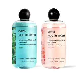 SelfFix Fresh Breath Mouthwash Mild Mint & Peach Flavors Alcohol-Free 17 Fl Oz Gentle Oral Care Solution for Daily Hygiene