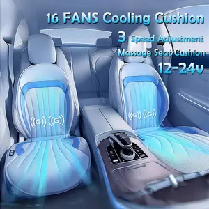 12V/24V Car Leather Seat Cover | 16 Fans Massage Cooling & Strong Ventilation | No Drill Installation Universal Fit All Models 🔥 #CarSeatMassagePad #16FanCoolingSeat #UniversalCarSeatCover, Car Seat Covers, Seat Covers For Cars