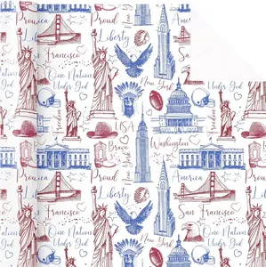 United States 250th Wrapping Paper Gift - Commemorative Red White and Blue Paper