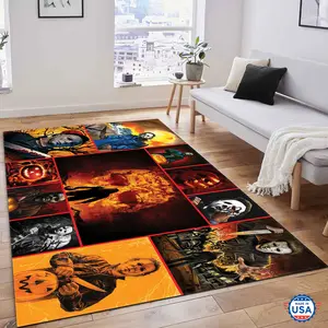 Michael Myers Halloween Area Rug, Halloween Killers, Horror Fans Non-Slip Floor Carpet, Decoration Mat for home Living Room Bedroom, Room Decor, Home Decor