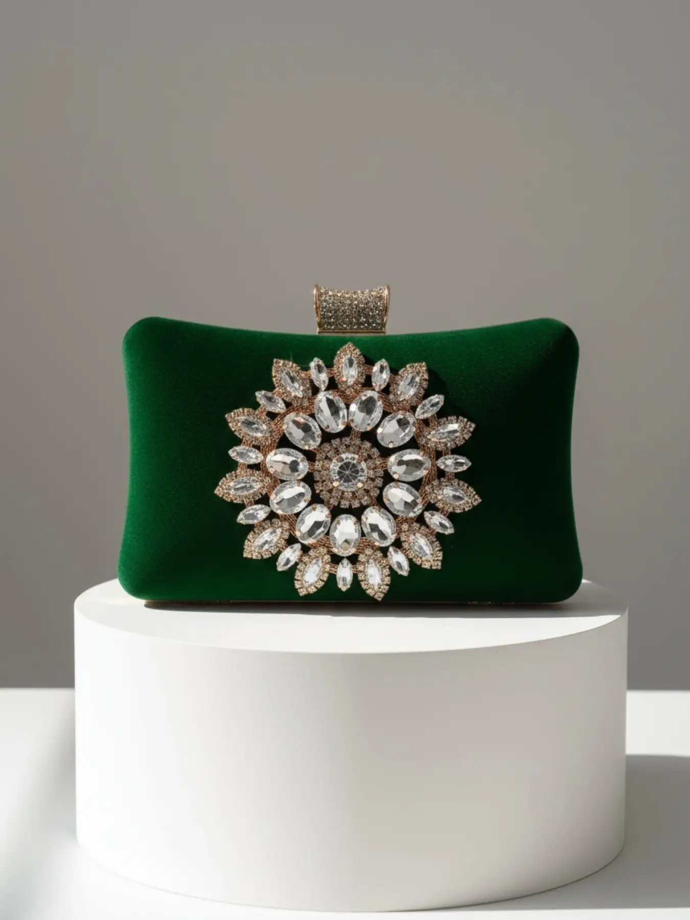 Women's Crossbody Evening Bag, Luxury Velvet Handbag, Rhinestone Party Clutch, Perfect for Weddings, Proms, Birthdays, Christmas, Fashionable Bags, Elegant Rhinestone Bag