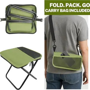 Portable Folding Backpack Stool Bag, Lightweight Camping Chair with Carry Bag, Durable Outdoor Footrest for Hiking, Fishing, Travel, Collapsible Folding Chair