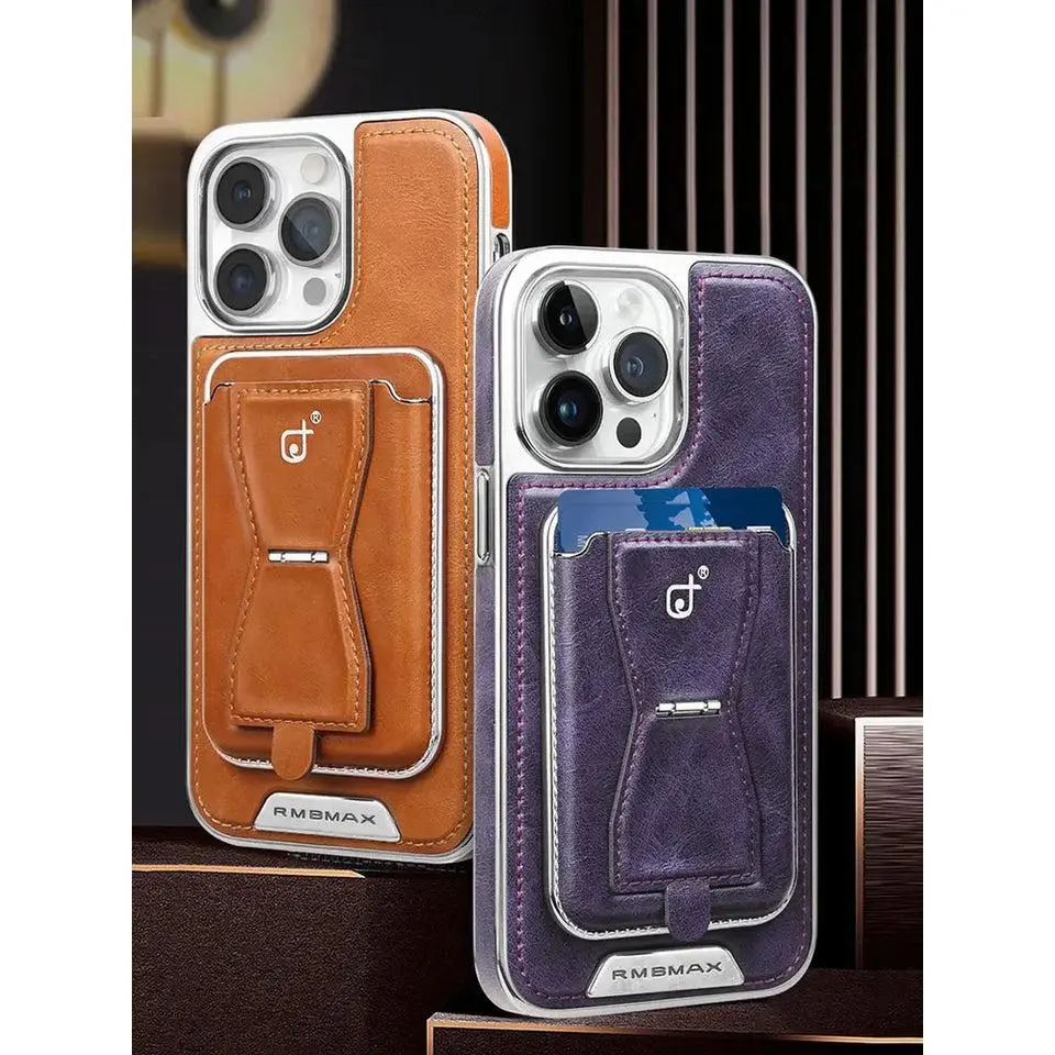 Leather Wallet Stand Phone Case for iPhone 12 13 14 15 Pro, ProMax
