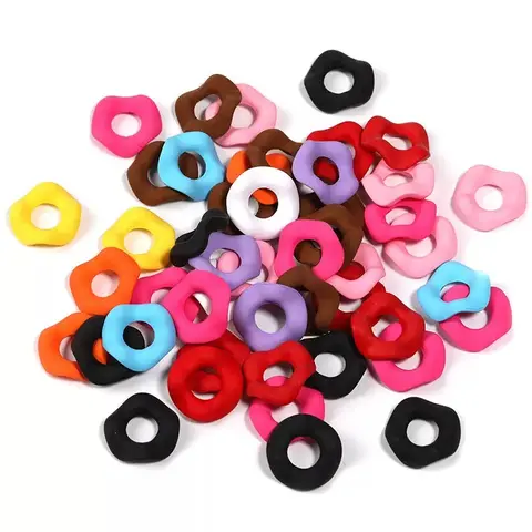 50 Pcs Acrylic Big Hole Wave Spacer Beaded Set - Beginner-Friendly DIY Craft Supplies with Mixed Colors, Vibrant Touch for Pen Making, DIY Jewelry Craft Projects