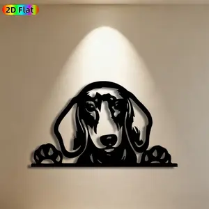1pc Dachshund Metal Wall Art, Adorable Dachshund Statue Mural, Ideal Gift for New Year, Easter, Dog Decor Enthusiasts, Weather-Resistant Metal Wall Decor Wall Sculptures, Perfect for Garden Fence & Living Room Wall, Pet Lovers Enthusiasts