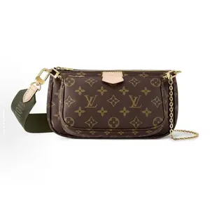 Pre-owned Louis Vuitton material Messenger Bags Multi Pochette Accessoires Monogram Canvas Green Belt