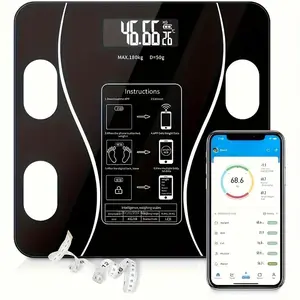 Smart Digital Body Temperature Scale, LED Display Body Scale, Fitness Scale for Daily Weight Tracking, Fitness Enthusiasts Gift, Body Composition Scale