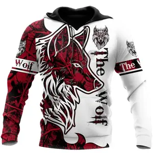 Personality Fashion Wolf 3D Printe Hoodies Domineer Fierce Animals Hooded Sweatshirt Unisex Pullover Casual Tracksuit Oversized