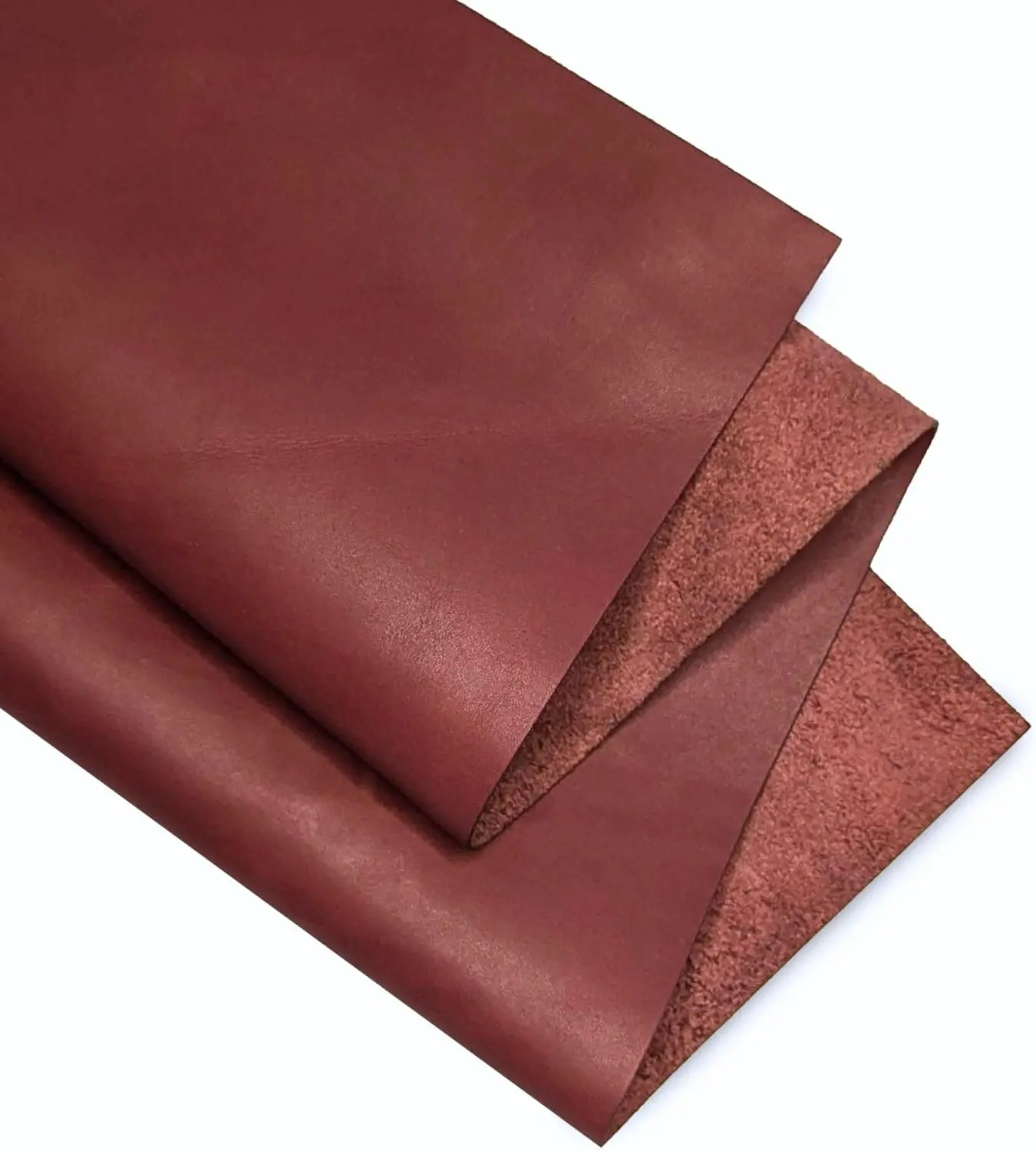 Real Leather Hide | 1.3-1.5 mm Thick Full Grain Leather Sheet & Pieces for LeatherCrafting and Leatherworking Projects by Kozmo (Maroon, 08"X12")