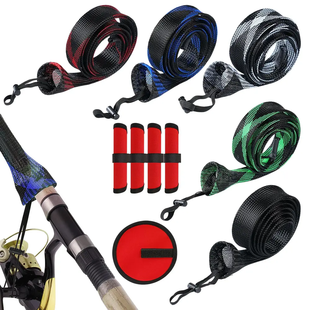 10Pcs Fishing Rod Sleeves with Protective Cover ,Fishing Rod Covers,Rod Socks for Protect Rod | UV Resistance,Puncture Resistant, Protect Casting, Spinning, Trolling Fishing Rods,Fishing Pole Sleeve for Transport, Storage - Home Improvement.