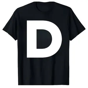 Letter D Capital Bold Alphabet Matching Monogram T-Shirt