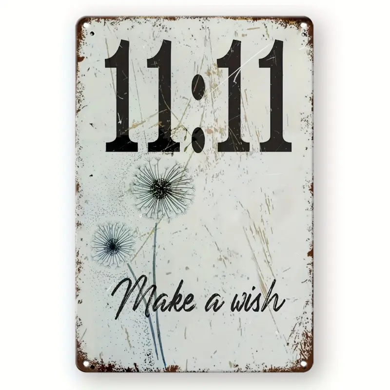 1 Vintage "Wishing" Sign - A retro-style wall decoration with an aged dandelion pattern, perfect for homes, bars, men's spaces, and garages - Durable, fade-resistant vintage poster, garage art |   Vintage Wall Decoration |